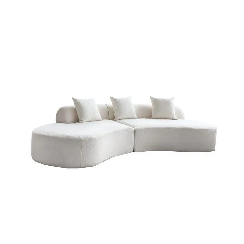 

Vacuum compression special-shaped small apartment sofa cream wind fabric sofa