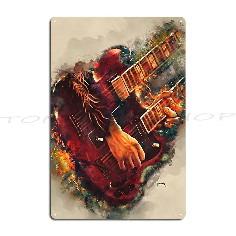 Guitar Guitarist Legend music The Marcus White Stencil Metal Signs Create Wall Decor Funny Home printed  Tin Sign Poster