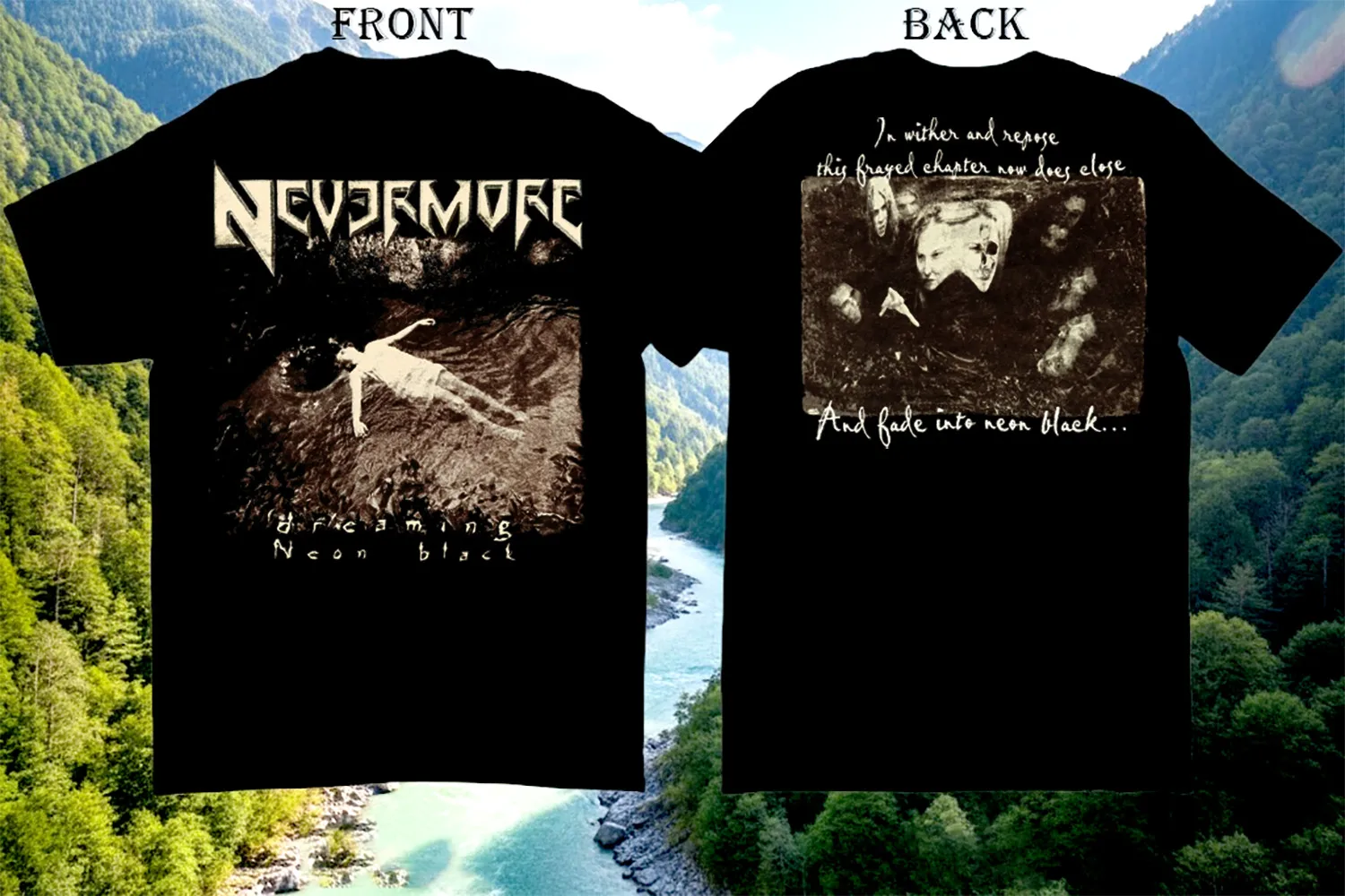 Vintage For Fan Nevermore Dreaming Neon Black T-shirt Size S to 5XL 2F2071