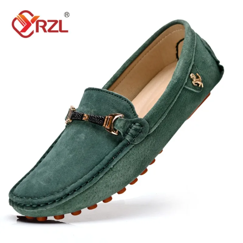 

YRZL Handmade Loafers Mens Shoes Design Men Moccasins Size 48 Driving Shoes for Men Slip on Rubber Sole Business Casual Shoes