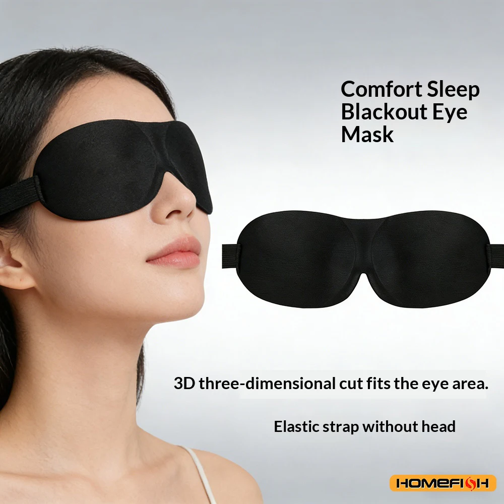Sleep Mask Breathable 3D Adjustable Blocks Light Allows Air Circulation for Eyes Unisex Comfort Fit for Air Travel Office Nap
