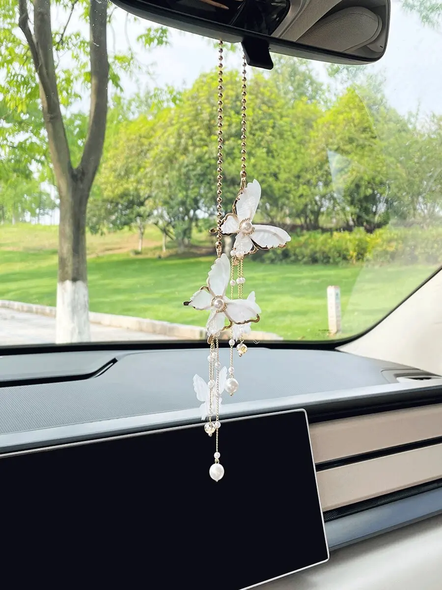 Butterfly Car Rearview Mirror Pendant Interior Decor For Women