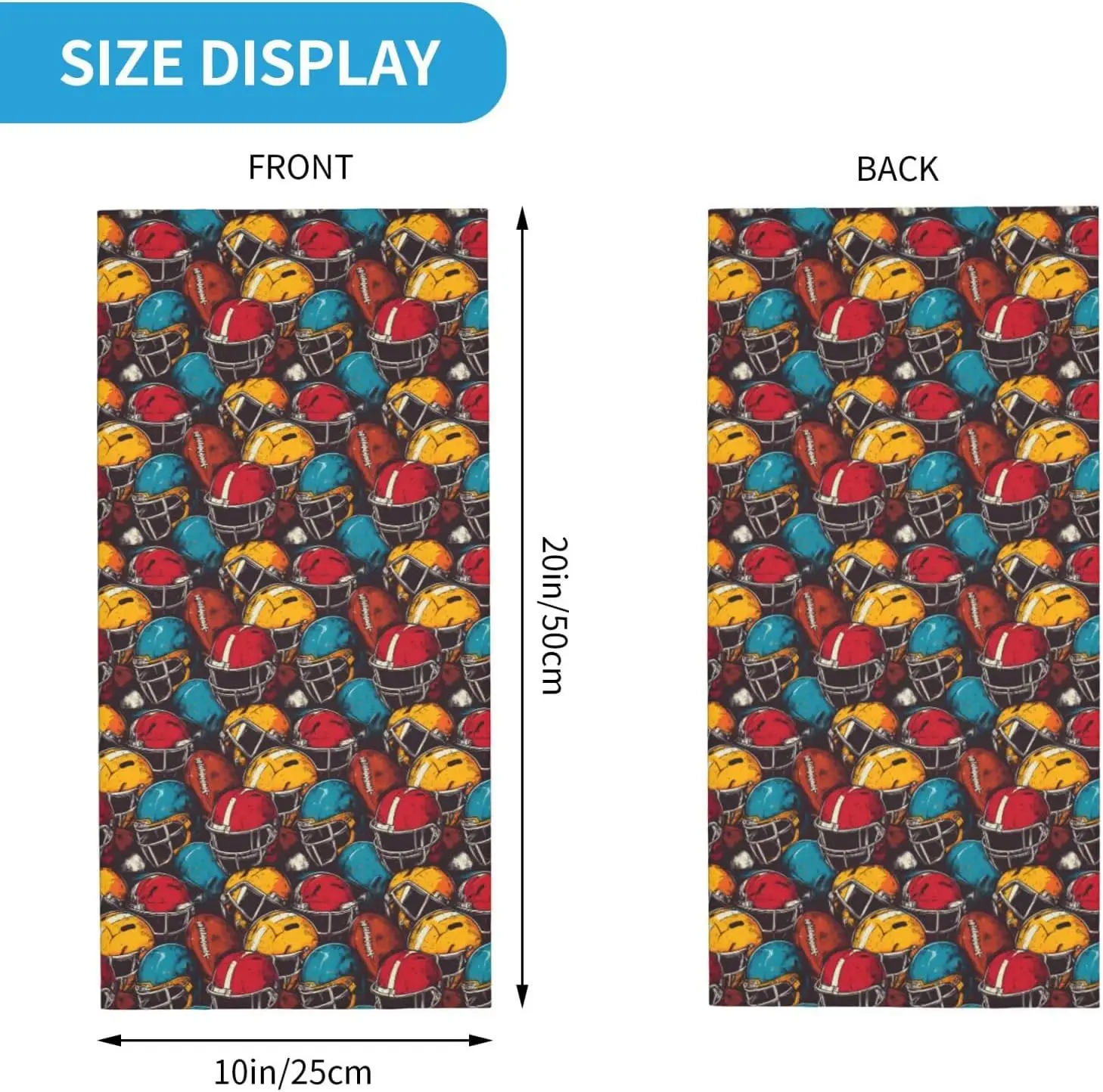 Polainas coloridas para el cuello con estampado de casco de fútbol para hombres y mujeres, máscara facial para el cuello, pañuelo para la cabeza, pasamontañas, Bandana