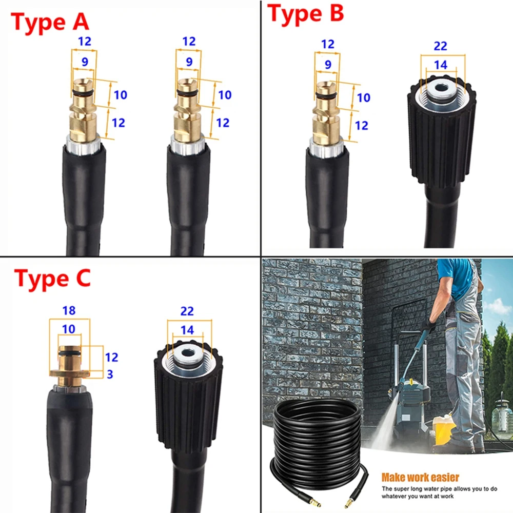 Manguera de repuesto de alta presión de 6 ~ 20m, accesorios de conector rápido, extensión de manguera de agua para Karcher K Series K2 K3 K4 K5 K7