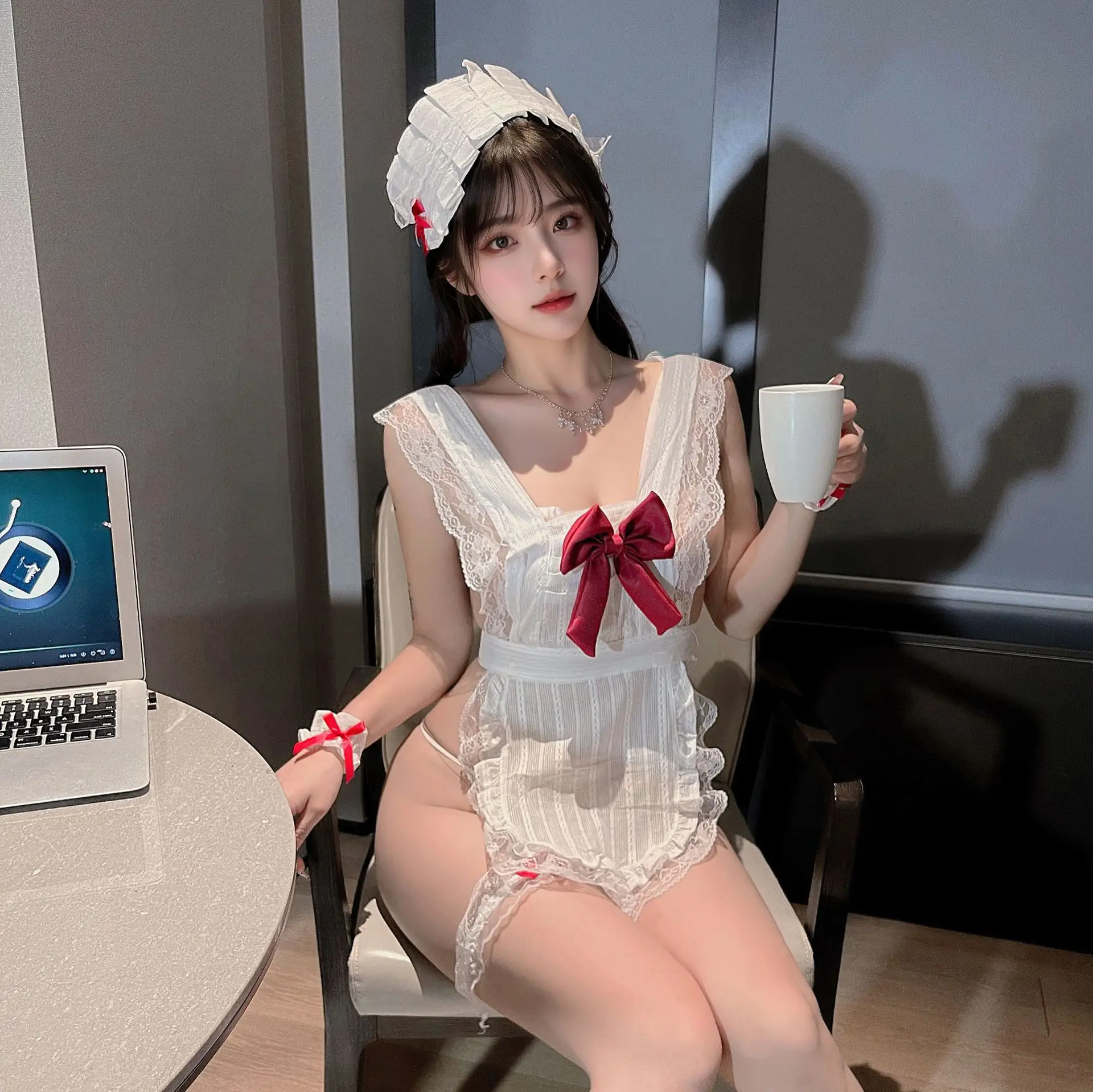 حجم كبير الملابس الداخلية المثيرة مثير الجنس النقي خادمة يغوي خادمة موحدة منامة العاطفة الخصر دعوى مثير الاباحية الجسم الملابس الداخلية النساء #4