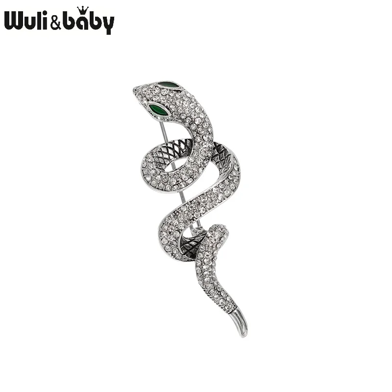 

Wuli&baby Vintage Rhinestone Snake Brooches For Women Unisex Cute Animal Party Casual Brooches Pins Gifts