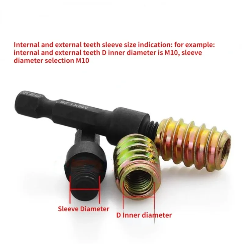 M2 M2.5 M3 M4 M5 M6 M8 M10 Internal External Tooth Countersunk Hexagon Nuts Furniture Solid Wood Connection Nut Sleeve