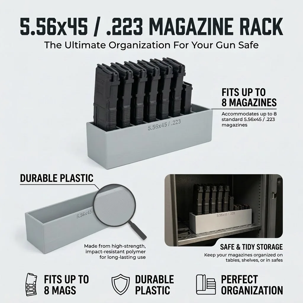 223/5.56 Vertical Magazine Storage Box With 8 Slots For Tactical Storage Of Sharp Weapons And Tactical Field Storage Box