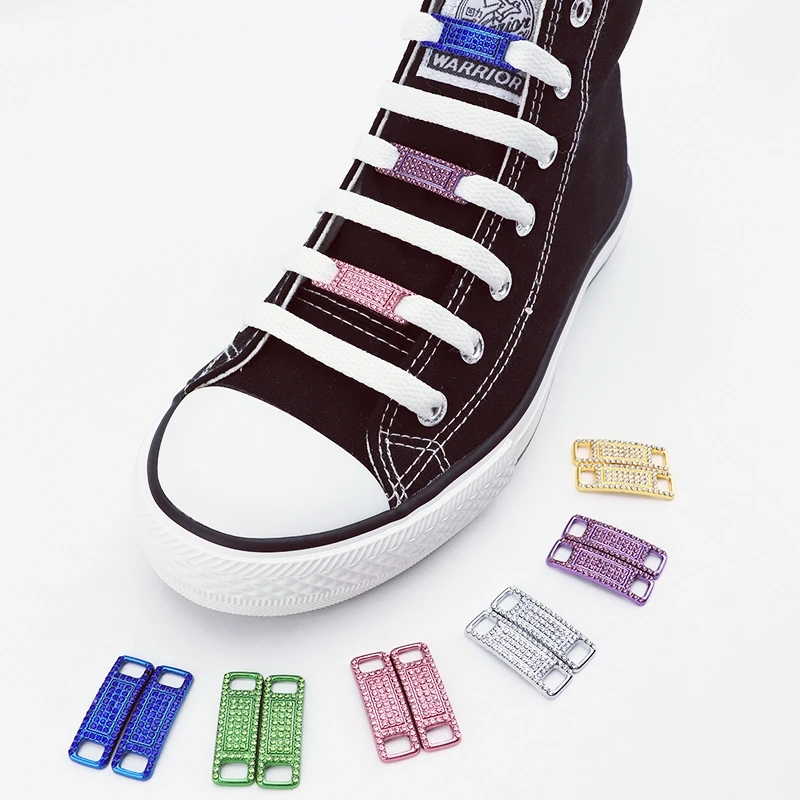 

Men And Women For Sneakers Shoe Lace Charms Shoes Accessories 2PCS/Pair New AF1 Colorful Diamond Metal Tag Shoelaces Decorations