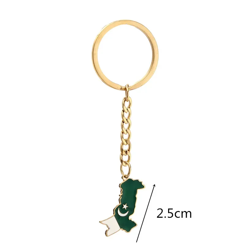 Stainless Steel Pakistan Map Keychain For Women Men Gold Silver Color Pakistani Jewelry