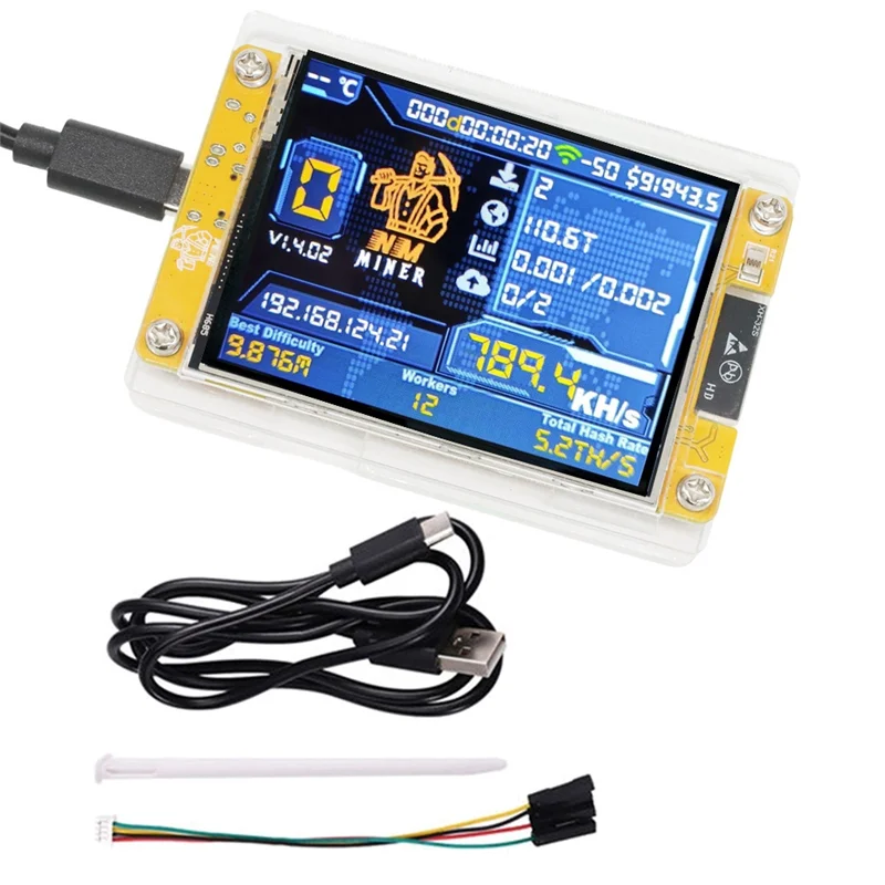 

Гениальный-789KH/S Nmminer Nerdminer Bitcoin Crypto Solo Miner Nerdminer 2,8-дюймовый интеллектуальный дисплей, обновленный 789KH/S Harshrate Nerdmi