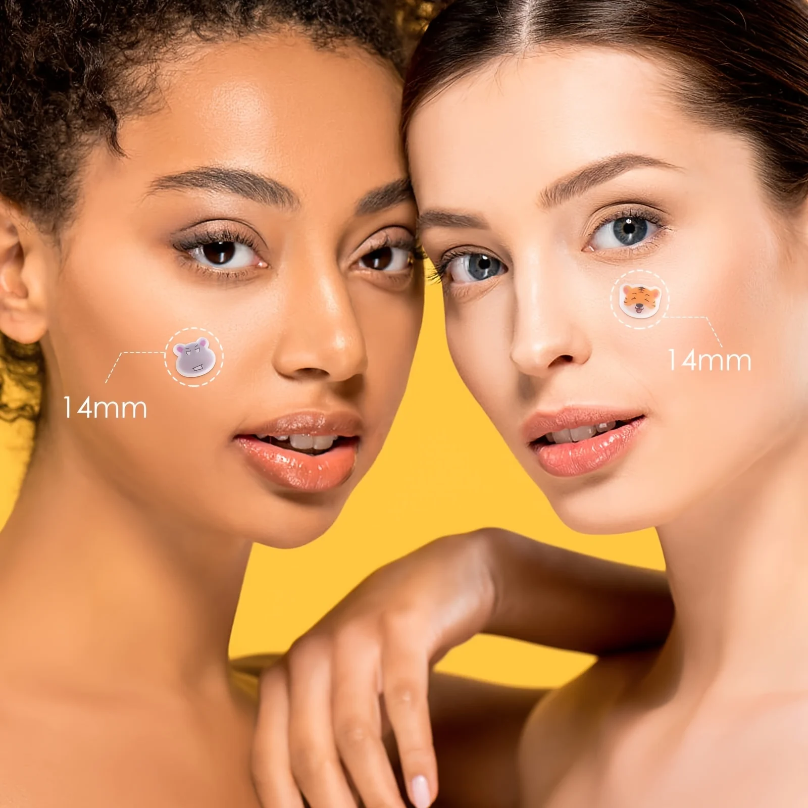 120 قطعة من رقع حب الشباب الحيوانية اللطيفة - ملصقات معالجة البقع ذات غطاء عيب غير مرئي، صندوق أبيض