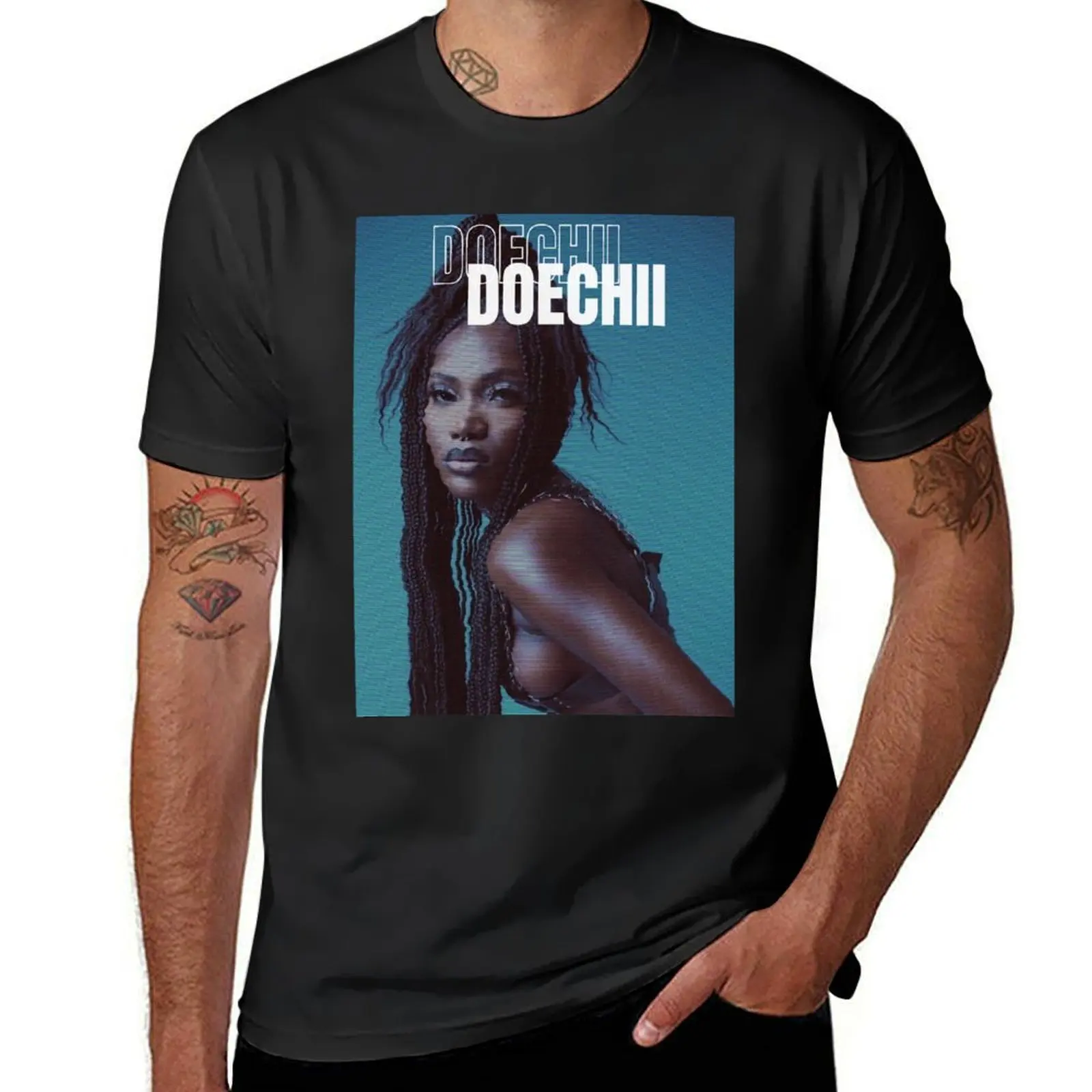 Doechii T-shirt extragrande para homens, roupas vintage, roupas estéticas, camisetas engraçadas