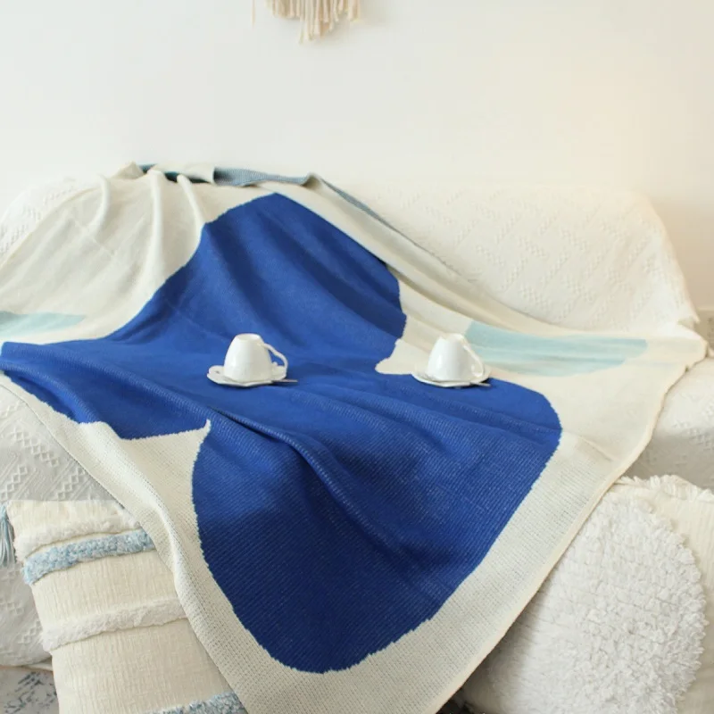 

New Cotton Polyester Blanket for Sofa Bed Knit Blanket Outdoor Camping Sofa Cover Throw Picnic Home Blankets 130*160cm