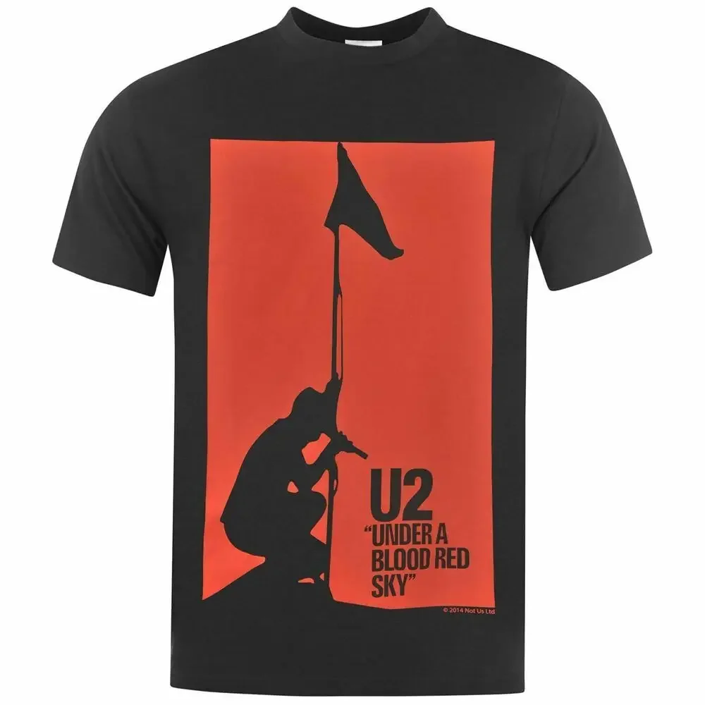 

Official U2 Under A Blood Red Sky Mens Black T Shirt U2 Tee High Quality 100%Cotton Short Sleeve