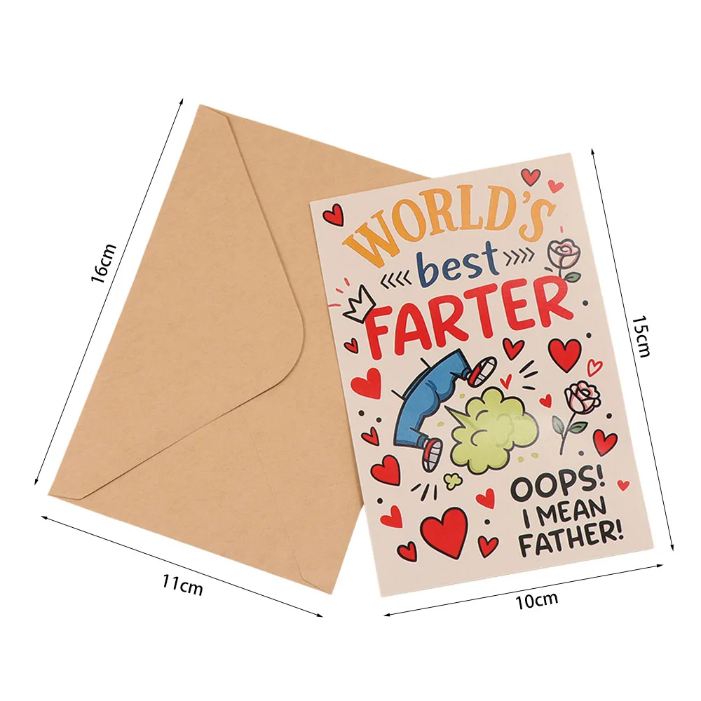 Creative Humorous Message Father's Day Card Funny Design With Envelope Father's Day Gifts Best Wishes Invitation Card Dad