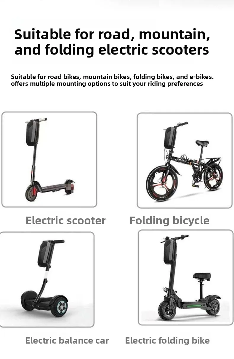 4L Elektroroller-Fronttasche Fahrrad-Lenkertasche Große Kapazität Hartschalen-Hängetasche Wasserdichtes Elektroroller-Zubehör – Detail 8