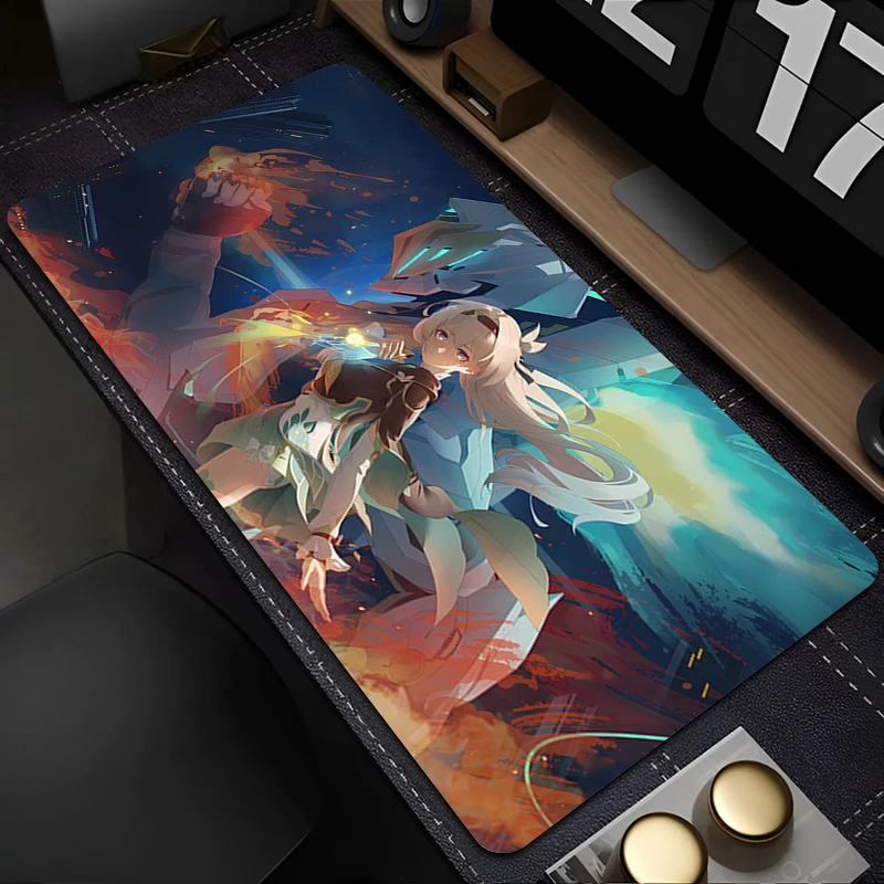 

Mousepad Anime Mouse Pad Gaming Accessories Office Keyboard Pad Large Desk Mat PC Rubber H-honkai Star Rail Firefly Extended Pad