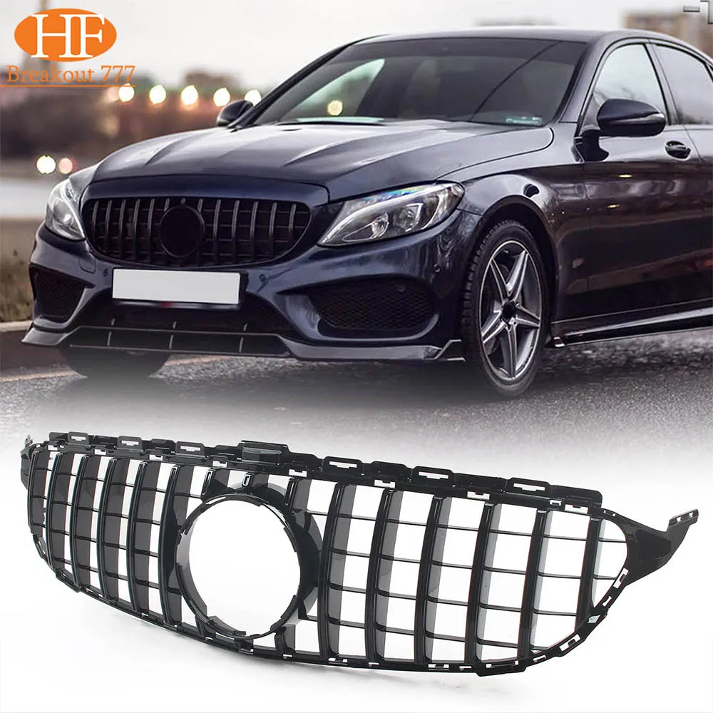 

Car Front Bumper Grille GT Style Grill Inlet Mesh Grills For Benz W205 C-CLASS 2015-2018 For C43 AMG Model