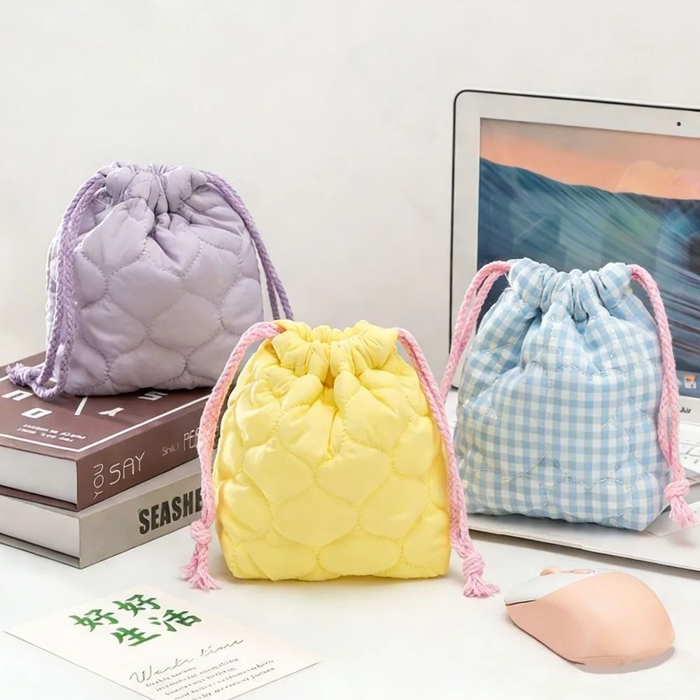 New Anti-scratch Camera Bag Dustproof Quilted Storage Bag Portable Drawstring Drawstring Bag Women