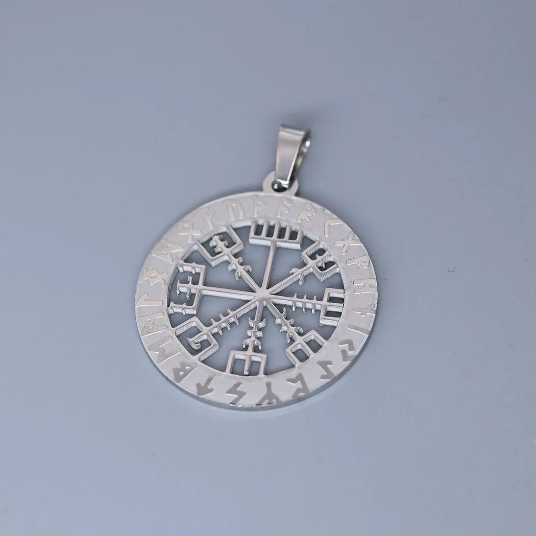 2Pcs/lot Vegvisir Compass Charm For Necklace Bracelets Jewelry Crafts Making Findings Handmade Stainless Steel Charm