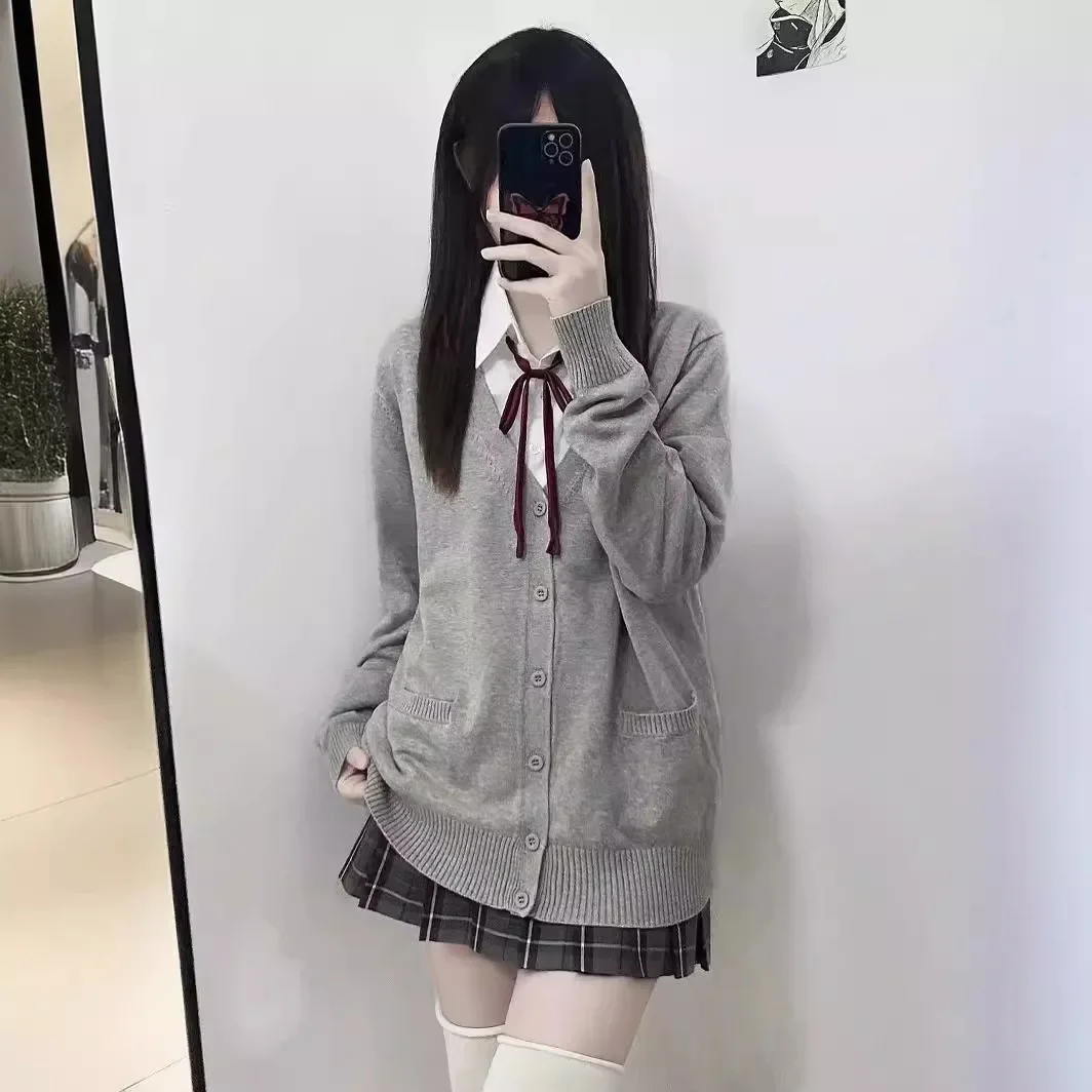 

Preppy Style Sweet School Supplies Sweater Versatile Long Sleeve Jacket Autumn/Winter Japanese Style JK Uniform Knitted Cardigan