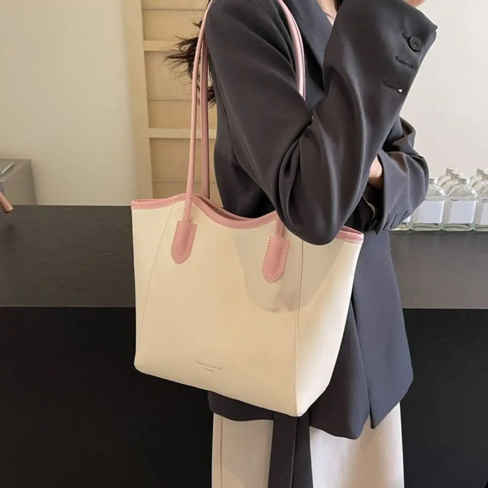 

Mommy Bag Large Capacity PU Tote Bag Handbag Ins Style Ladies Shoulder Bag Minimalist New Design Armpit Bag Women