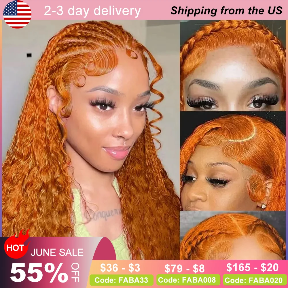 

Ginger Orange Curly Human Hair Wig 133 Ginger Body Wave HD Lace Front Human Hair Wig Ginger Straight Human Hair Wig 180% Density