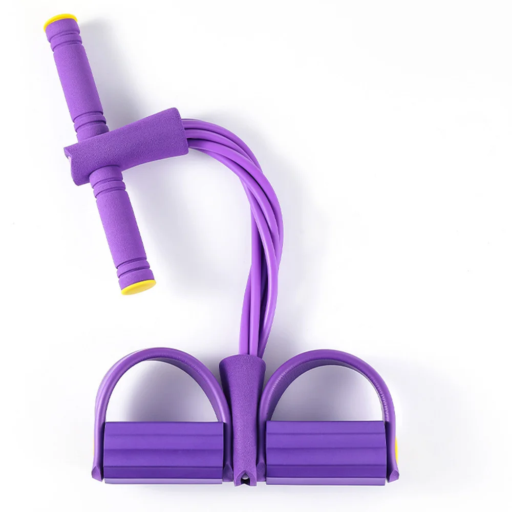 Pedal Resistance Band with Handle,6-Tubes Elastic Pull Rope Fitness Foot Pedal Resistance Bands for  Yoga Pilates Exercise
