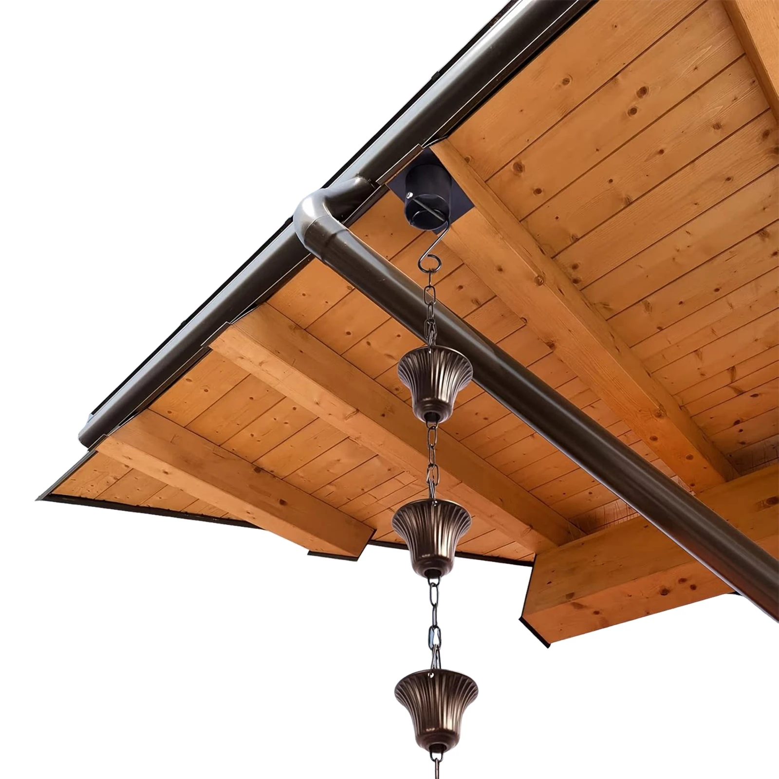 3.8M Lotus Drip Chains Adjustable Monarch Rain Gutter Chime Chain Functional & Decorative for Outdoor Sturdy Heavy Duty Gutter