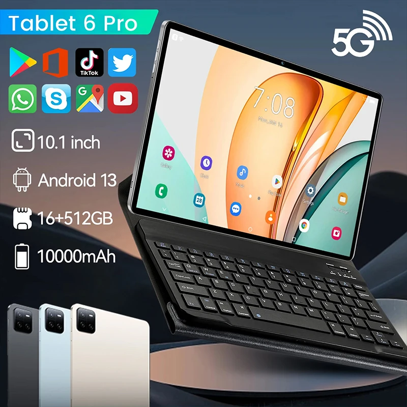 2024 Hot Original Global Version Pad 6 Pro Android 13 Snapdragon 888 Tablet PC RAM 16GB+ROM 1TB 5G 11 inch 10000mAh HD 4K  scree