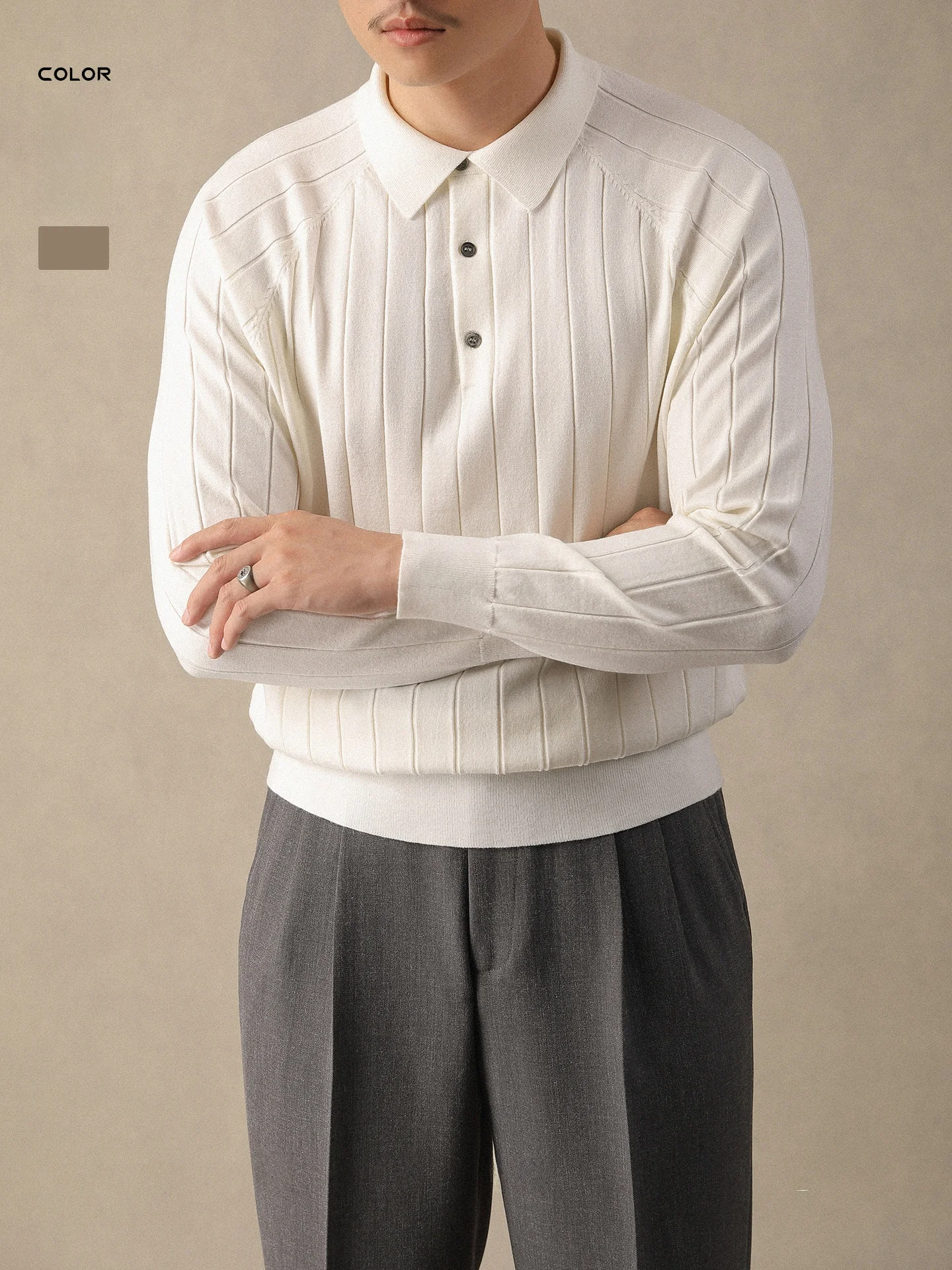 

Теплый повседневный полосатый вязаный свитер для мужчин, осенне-зимний, свободный крой, не требует глажки, приталенный, базовый слой, вязаная рубашка для джентльменов