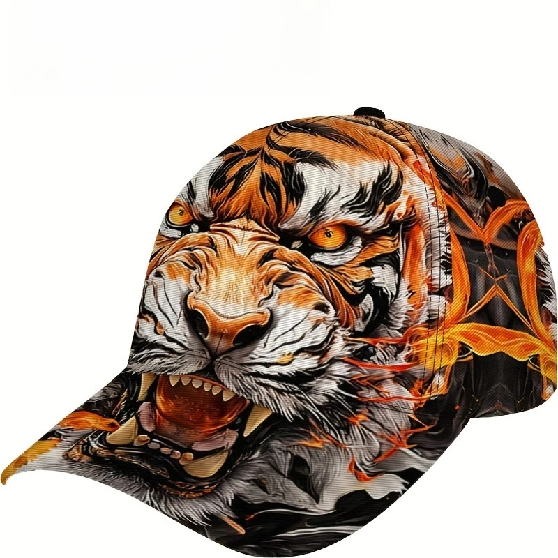 1 Fierce Tiger Head Graffiti Baseball Cap Stylish Sports Cap with a Lightweight Adjustable Design Unisex The Perfect Dad Hat
