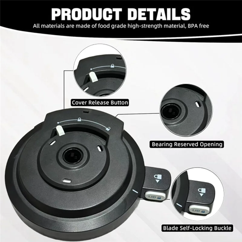 

Outer Bowl Lid With Seal Ring And Paddle Replacement For Ninja NC700/NC701 Series Ice Cream Makers Reusable Creami Lids Kit-B27C