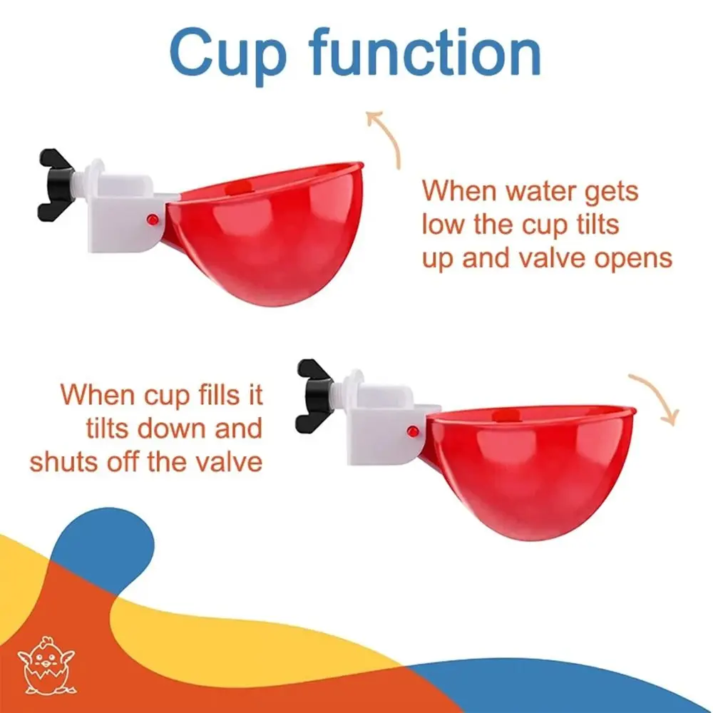 4PCS Automatic Chicken Water Feeder Drinking Cups Poultry Kit for Chicks Duck Goose Turkey Quail Feeding Watering Supplie