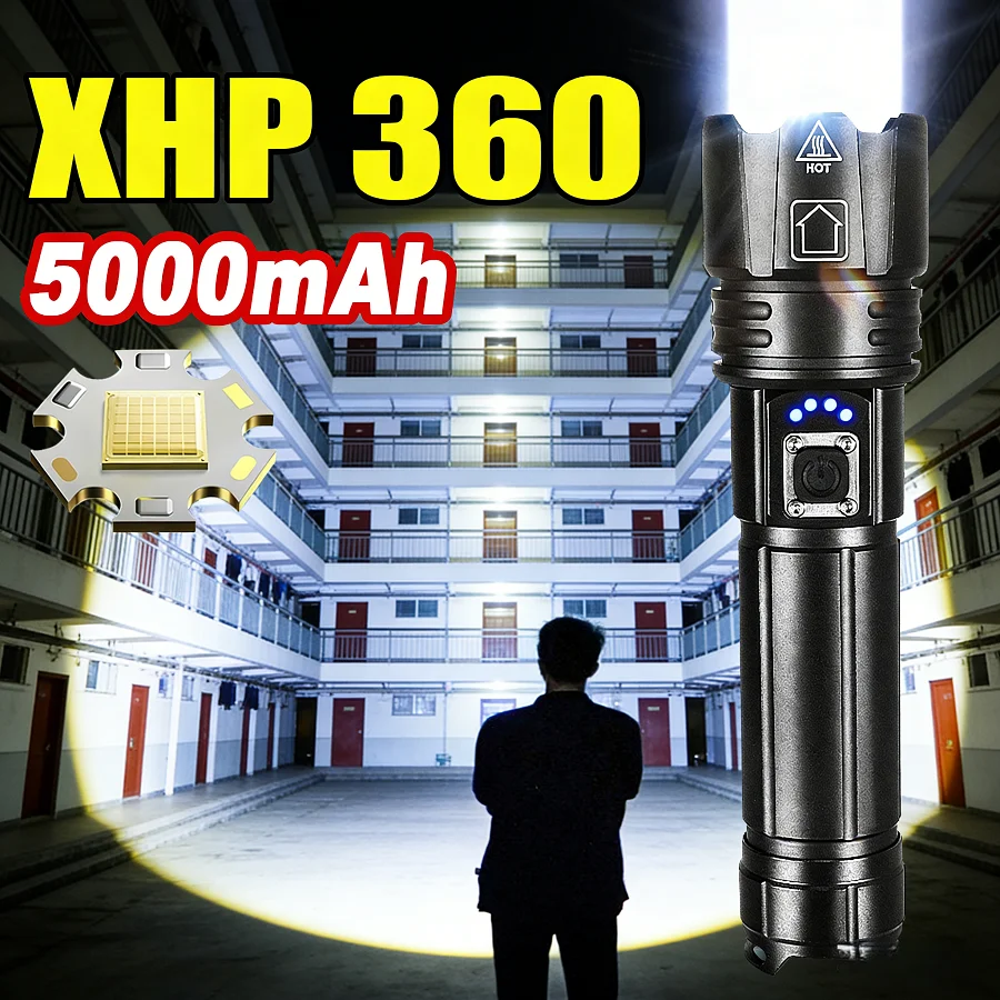 36 LED High Power LED Flashlight 3000LM Rechargeable Strong Light Torch Alloy Waterproof Zoomable Ideal for Emergency Camping