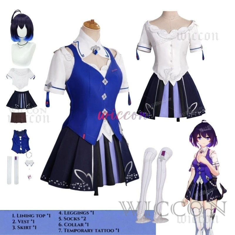 

Game Honkai Impact 3rd Seele Cosplay Costume New JK Uniform Top Skirt Socks Wig Women Seele Vollerei Set Halloween Carnival