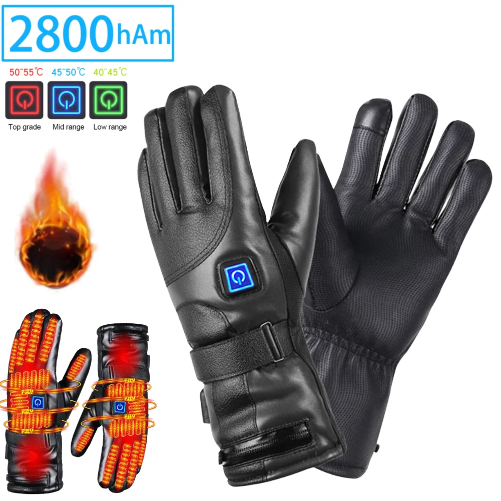 Electric Heated Gloves Thermal Heat Gloves Winter Warm Skiing Snowboarding Hunting Fishing Waterproof Heated Rechargeable Gloves