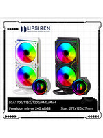 UPSIREN Poseidon mirror 240 ARGB Integrated water cooling radiator/Infinity mirror lighting effects/Support LGA1700/115X/AM5