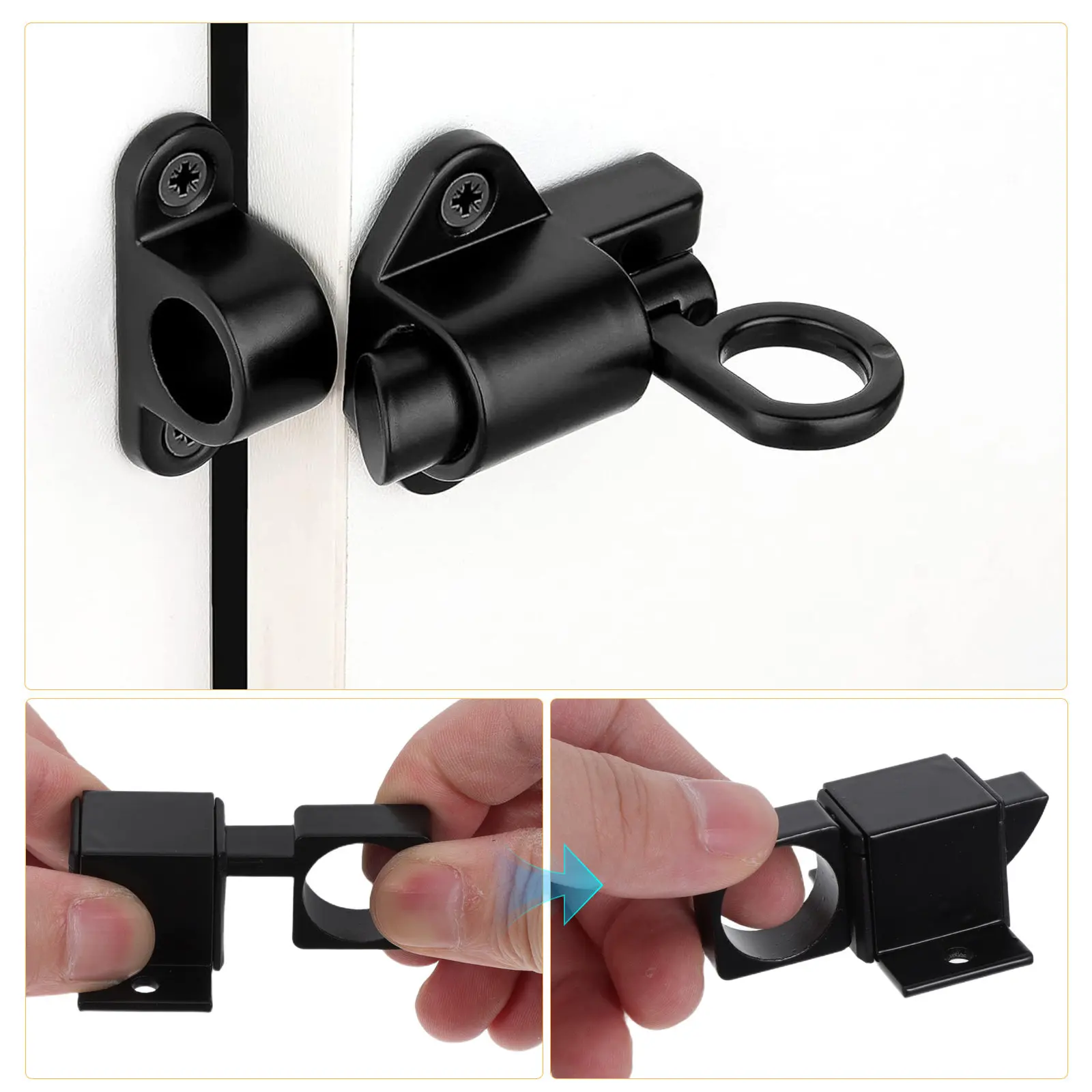 

Комплект из 3 автоматических самозащелкивающихся пружинных защелок из алюминиевого сплава для дверей шкафов, деревянных окон, бесшумный фиксатор