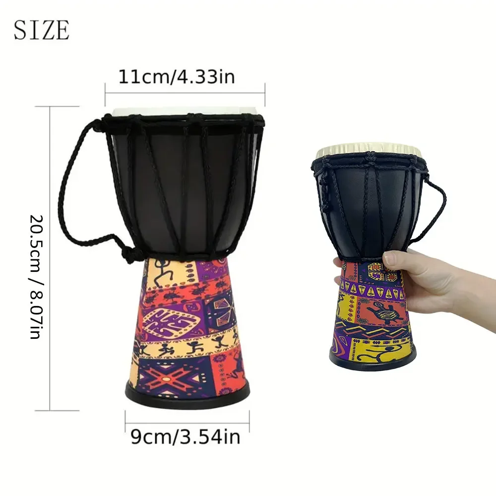 Mini Size 4 Inch African Drum Portable ABS Drum Chamber Colorful Djembe Hand Drum Professional Percussion Musical Instrument