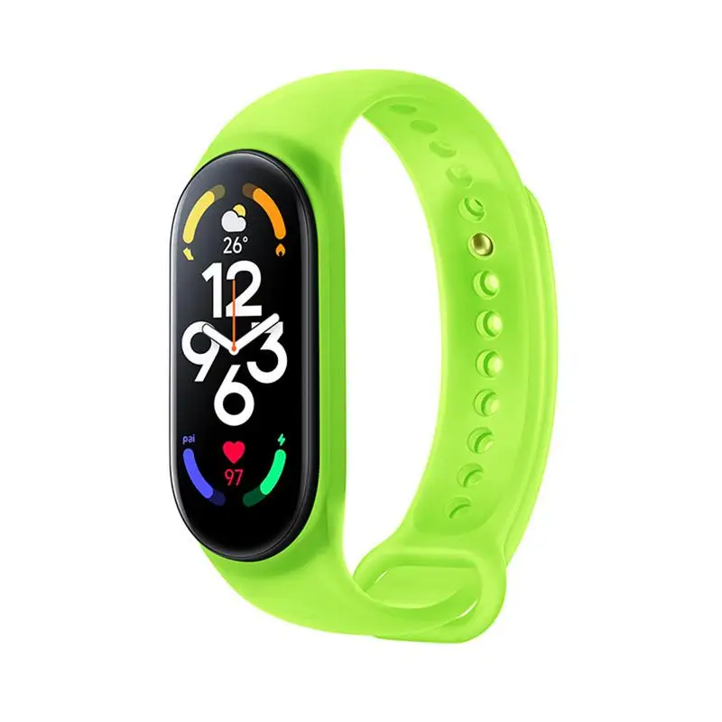 Replacement Wristband For M-I Waterproof Band Works For M-I 5/6/7 Soft TPU Wristbands Accessories Fluorescent Green/Orange