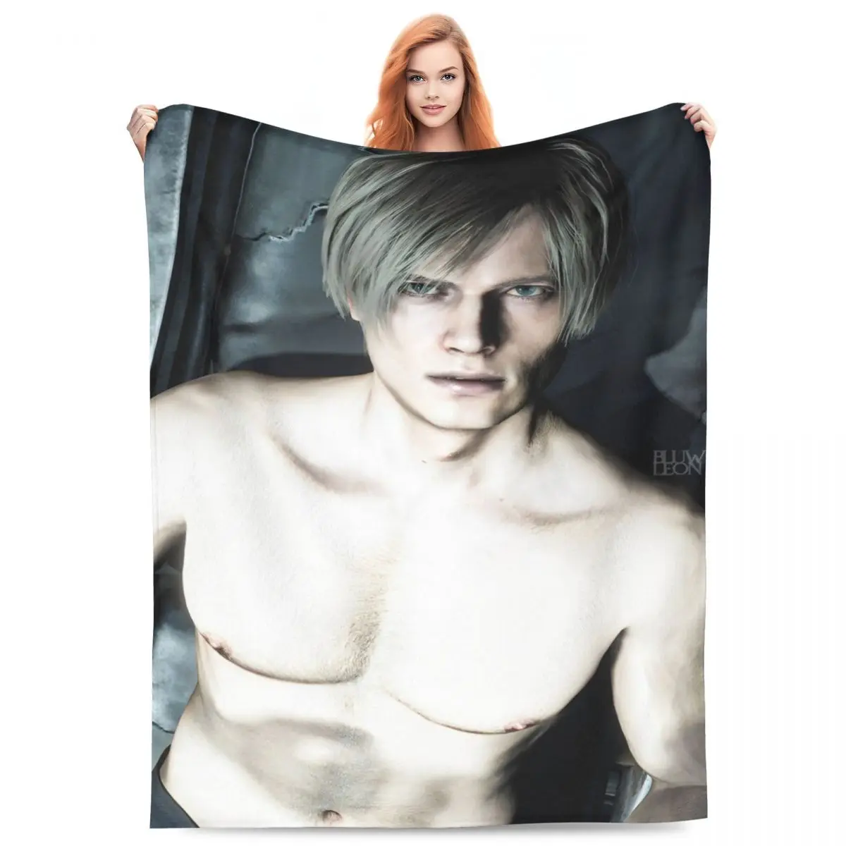 L-Leon Kennedy Game Blanket Coral Fleece Plush Relax Super Soft Throw Blanket for Sofa Quilt