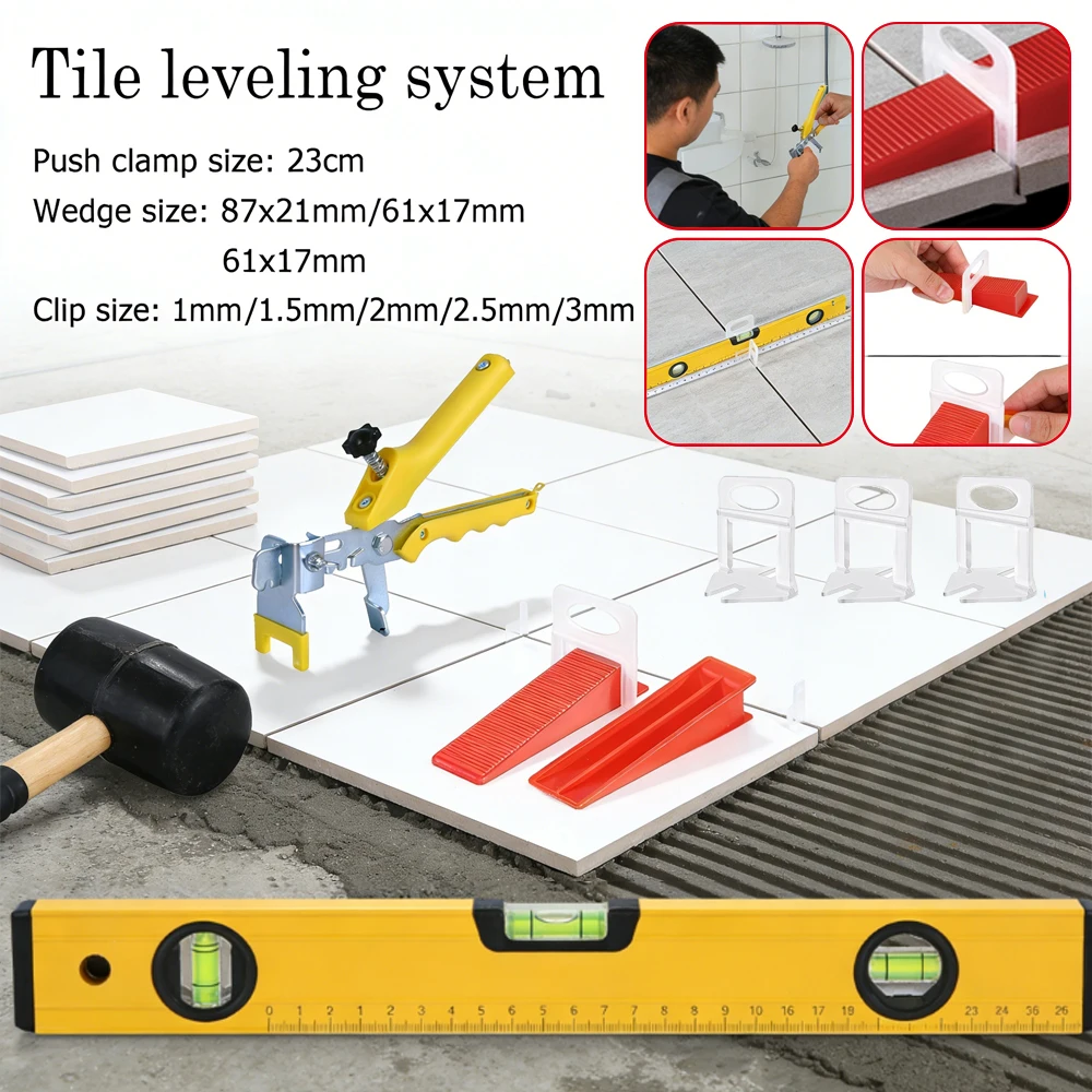 

Complete Tiling Tool Kit 50-151pcs, Tile Levelers, Wedges & Spacers for Perfect Floors & Walls, 1-3mm Joint Sizes