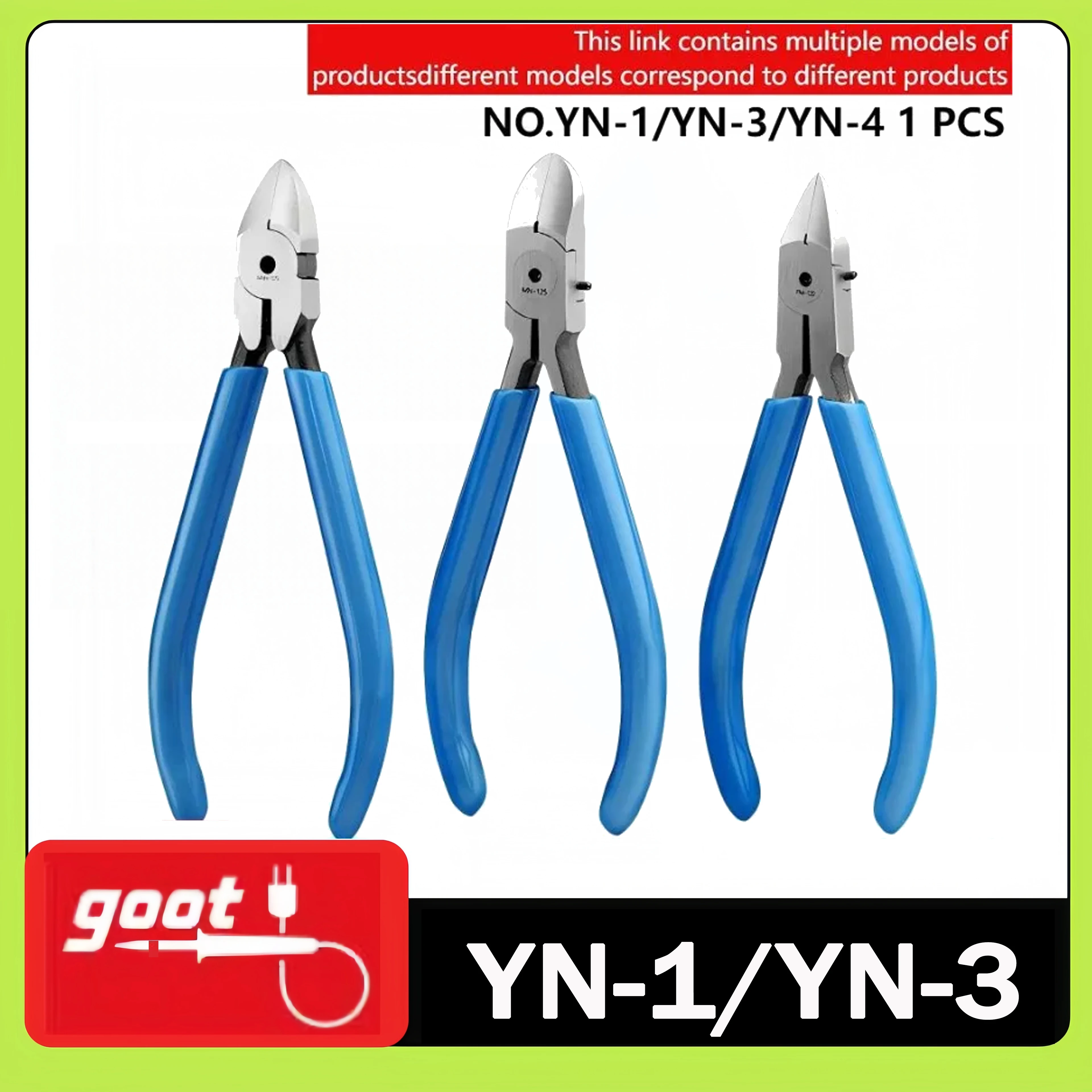 

GOOT NO.YN-1 YN-3 YN-4 5 inch electronic diagonal pliers electronic scissors, 1mm copper wire cut diagonal plier