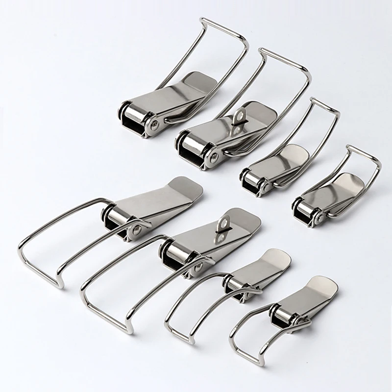 4/10 PCS Stainless Steel Duckbill Spring Buckle Toggle Latch Catch Toolbox Lock Cabinet Boxes Handle Toggle Lock Anti-Theft Clam