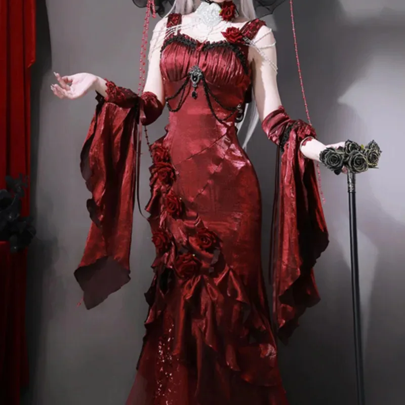 

Medieval Victorian Court Bloody Mary Gothic Dress Halloween Witch Cosplay Christmas Party Costume Sling Flare Sleeve Maxi Dress