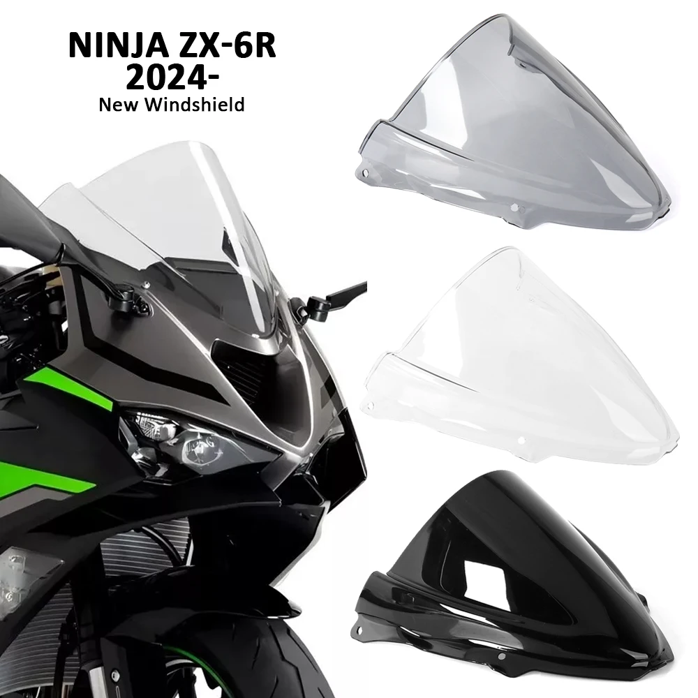 

Motorcycle Accessories Windscreen Windshield Wind Deflector Flyscreen For Kawasaki Ninja ZX6R ZX 6R ZX-6R NINJA 2024 2025