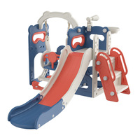 Indoor Playground with Basketball Ring for Kids, 3 in 1 Combination, Baby Play Set, Toddler Slide and Swing Set