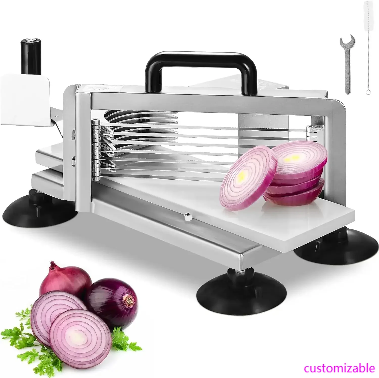 

Commercial Slicer, 3/16 inch Cutter Slicer, Stainless Steel Heavy Duty Slicer Machine, Manual Tomato Slic